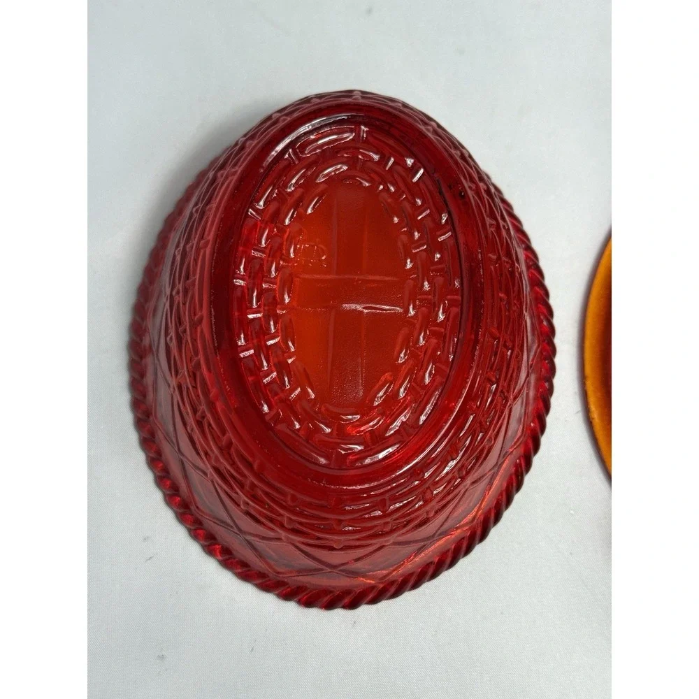 Westmoreland Ruby Red Amberina GLOWS Glass Hen On Nest Marked Twice Excellent